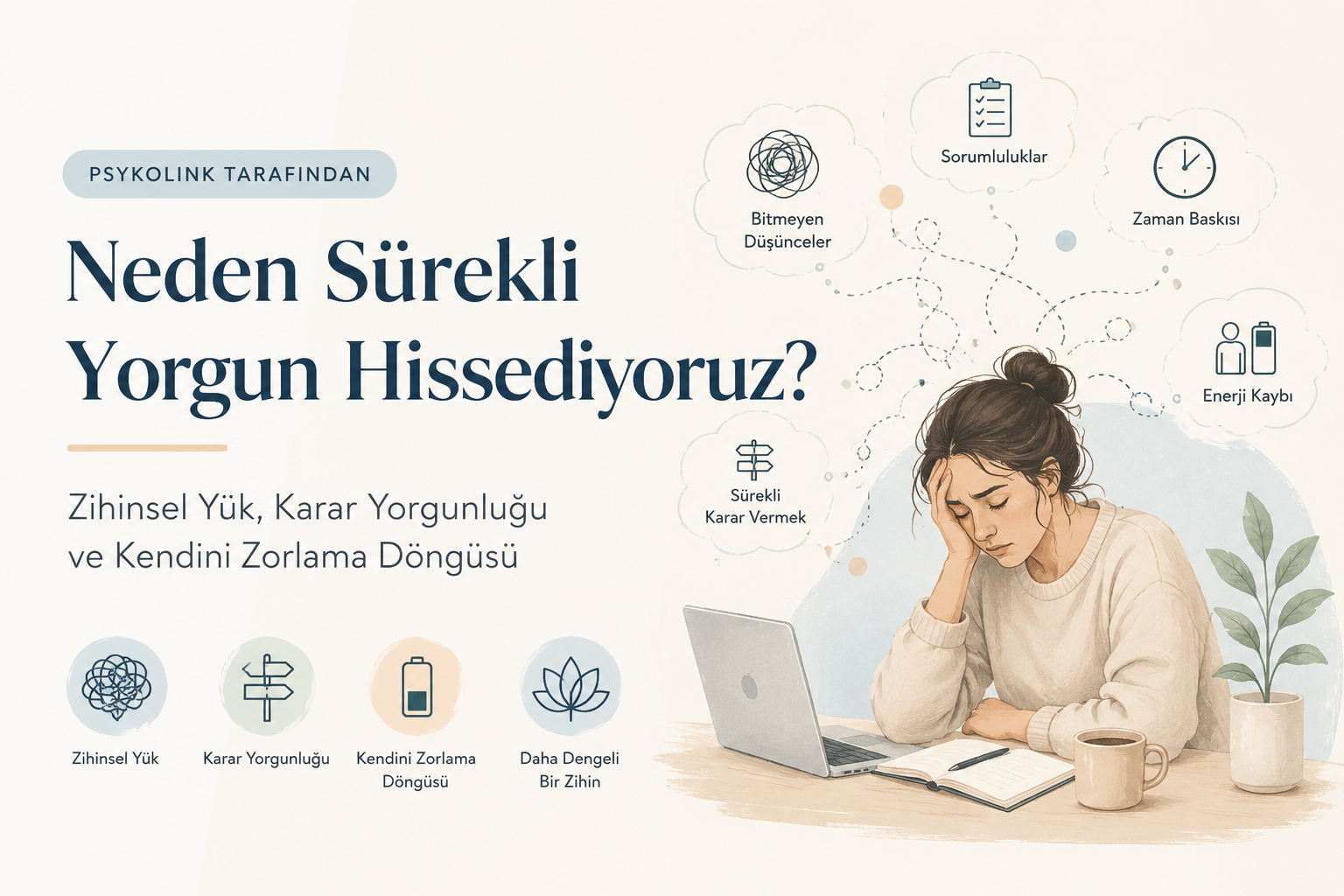 Neden Sürekli Yorgun Hissediyoruz? Zihinsel Yük, Karar Yorgunluğu ve Kendini Zorlama Döngüsü
